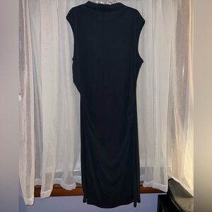 NWT | Dark Gray Maxi Dress w/ Side Ruching and Mock Neck